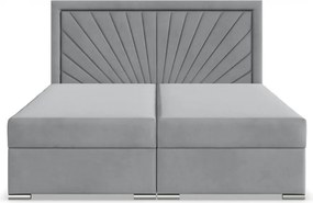 Vicenza ágy, bársony, 160 x 200, ágyneműtartóval, szürke