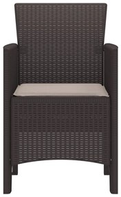 Kerti székek párnákkal 4 db Barna Poly Rattan