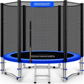 JUMP ugrálóhálóval ellátott trambulin, Ø244cm, fekete/kék Monzana