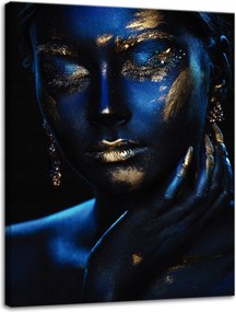 Vászonkép Elmélkedő Nő Arany ékszerek 30x40 cm