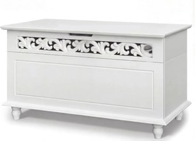 JERSEY fa láda, 80x40x48cm, fehér Casaria