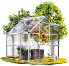 Deuba Kerti üvegház 190x190x195 cm + talapzat