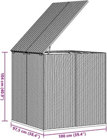 Szürke Polyrattan Kerti Párnatartó Doboz 100 X 97,5 X 104 Cm
