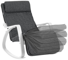 Hintaszék nyírfából, relaxációs szék 5 Fokban Állítható Lábtartó