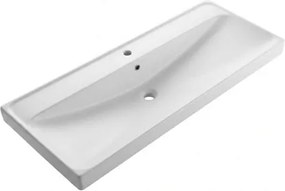 Bútor mosogató SAT Brevis 121x47,5 cm fehér fényes felülettel akkumulátor lyuk középen SATBRE12046