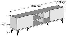 TV asztal/szekrény Emir (dió + fekete). 1072296