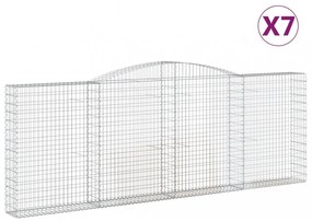 vidaXL 7 db íves horganyzott vas gabion kosár 400x30x140/160 cm