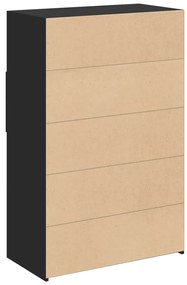 fekete szerelt fa magasszekrény 80 x 42,5 x 124 cm