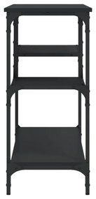fekete tálalóasztal polcokkal 100 x 35 x 75 cm