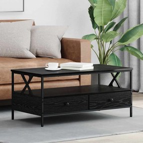 Dohányzóasztal with Drawer Musta tammi 100 x 51 x 45 cm Faanyag