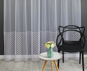 Függönyanyag 280cm kristályos csipkével, hímzett, fényes, glamour stílusú 0,5 méter