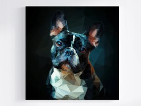 Canvas Vászonkép Grafika Low Poly Geometria Kutya Bulldog 3D 80x80