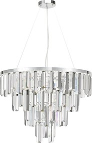 Dar Lighting glamour kristály modern függeszték fuentes csiszolt króm darfue0550