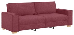 3 személyes kanapé burgundi vörös 180 cm szövet