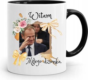 Donald Tusk Fekete Bögre Platform Ajándék fényképes nyomtatással