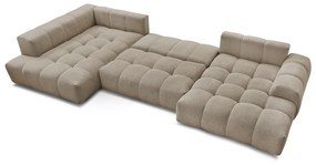 Szürkésbarna zsenília kinyitható-tárolóhelyes sarokkanapé (bal oldali-U alakú) Everest – Bobochic Paris