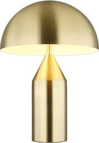 Globo 21030M Asztali lámpa, matt sárgaréz színű fém, matt fehér, fekete PVC kábel, billenőkapcsoló a kábelen, ø: 280mm, M: 390mm, kábelhossz 1500mm, 2x E27 40W 230V izzók nélkül