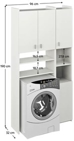 MIRALI mosógép feletti szekrény, fehér