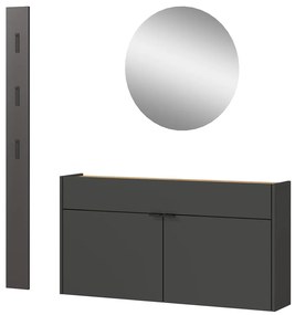 Antracitszürke-natúr színű előszoba bútor Ameca – Germania