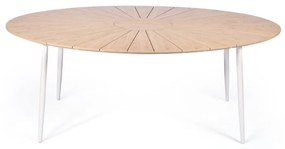 4 db fehér étkezőszék Jaanna és természetes asztal Marienlist - Bonami Essentials