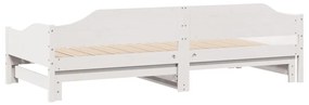 fehér tömör fenyőfa kihúzható kanapéágy 90 x 200 cm