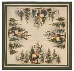 Karácsonyi asztalterítő 90x90 cm pamut Bosco incantato szarvas