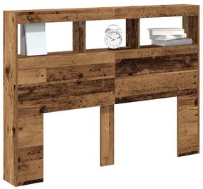 antik fa áthidalószekrény LED-világítással 140 x 17 x 102 cm