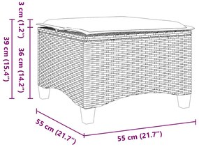 2 db szürke polirattan kerti székek párnákkal 55x55x36 cm
