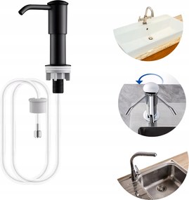 Fekete Folyékony Mosogatószer Szappan Adagoló Cső Hosszabbítóval Magas