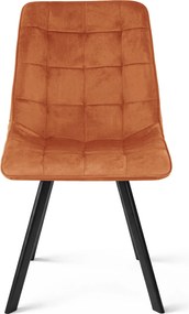 Étkezőszék CIEZA VELVET fekete lábakkal, terrakotta
