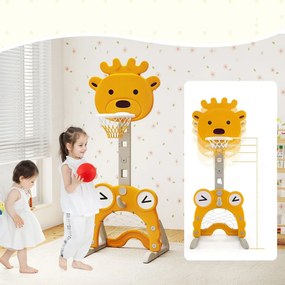 4 az 1-ben állítható magasságú kosárlabda palánk gyűrűdobálóval, narancs