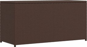 Barna Polyrattan Kerti Tárolóláda 120 X 50 X 60 Cm