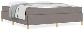 Boxrugós ágy matracmal Taupe és fehér 180 x 200 cm szövet