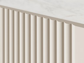 Malmi asztal fiokokkal és fém lábakkal - kasmír / fekete bianca / fekete lábak