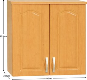 Konyha szekrény, felső, éger, LORA MDF NEW KLASIK W80/735