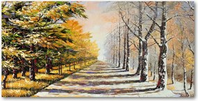 Fotó-üvegkép Ősz kontra tél 140x70