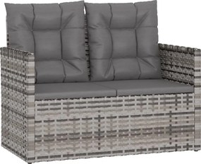 vidaXL szürke polyrattan kerti pad párnákkal 105 cm