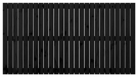fekete tömör fenyőfa fali fejtámla 166x3x90 cm
