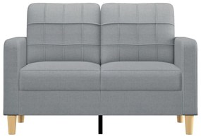 kétszemélyes világosszürke szövetkanapé 120 cm