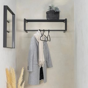 Fekete fém fali fogas polccal Smooth – Spinder Design