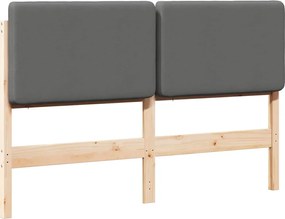 vidaXL Kárpitozott fejtámla fejtámlával Barna és Világosszürke 135 cm