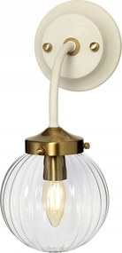 Fali lámpa krém sárgaréz üveg dekoratív gömb modern Elstead