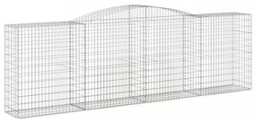 vidaXL 4 db íves horganyzott vas gabion kosár 400x50x120/140 cm