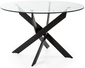 Kerek étkezőasztal üveg asztallappal 120x120 cm Ruth – Marckeric