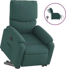 vidaXL elektromos felállást segítő sötétzöld szövet dönthető fotel