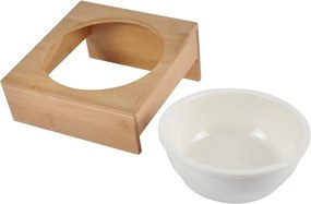 Bambusz tálka állvánnyal kutyáknak ø 16 cm – Love Story