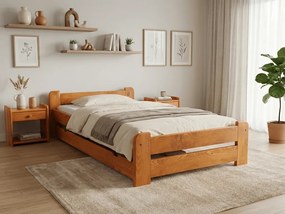 Emily ágy 80x200 cm, égerfa Ágyrács: Léces ágyrács, Matrac: Deluxe 10 cm matrac