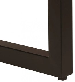 tömör újrahasznosított fa és acél dohányzóasztal 100x50x35 cm