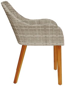 Kerti Székek párnákkal 2 db Világosszürke Poli Rattan