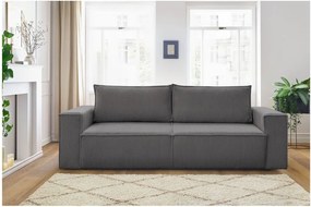 Sötétszürke kordbársony kinyitható kanapé 245 cm Nihad – Bobochic Paris